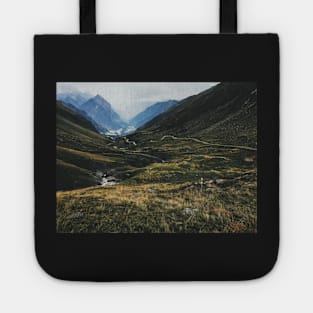 Road Winding Through Swiss Mountain Valley Tote