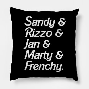 Grease Pink Ladies Names List Pillow