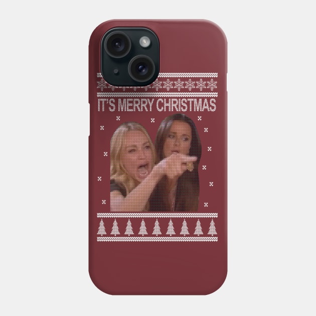 Woman Yelling Christmas Phone Case by djhyman