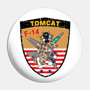 F-14 Tomcat - Operation Desert Shield - Grunge Style Pin