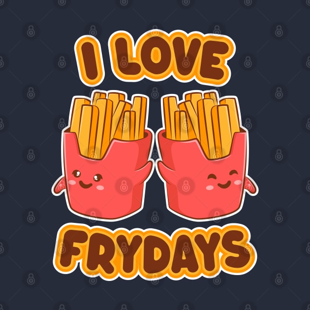 I Love Frydays - Funny Kwaii French Fries by TwistedCharm