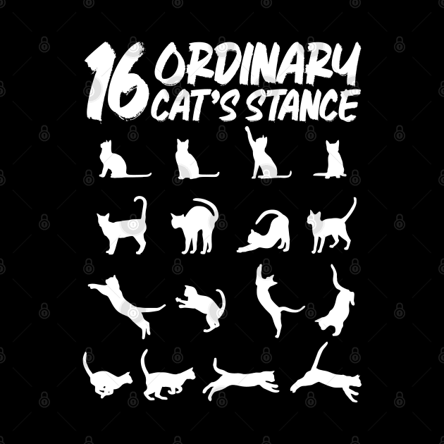 16 positions of a cat - funny tee cats by Pannolinno