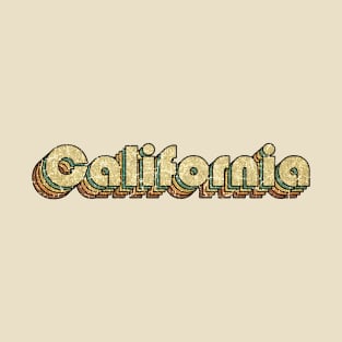 California // Vintage Rainbow Typography Style // 70s T-Shirt