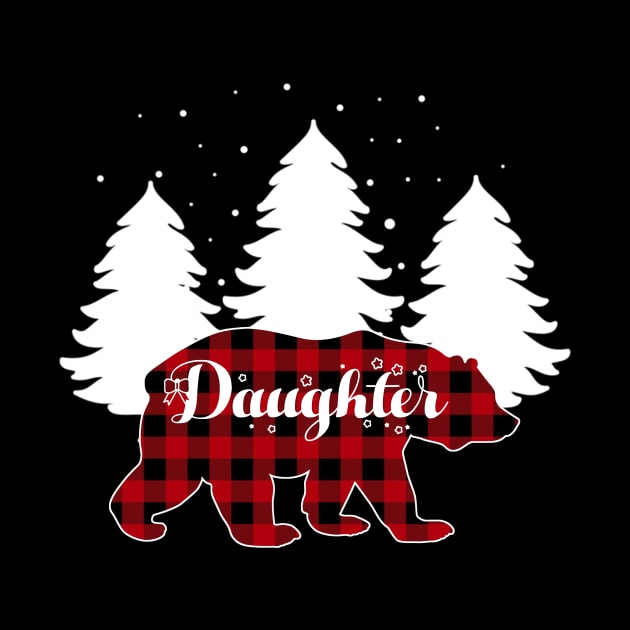 Buffalo Red Plaid Daughter Bear Matching Family Christmas by Kagina