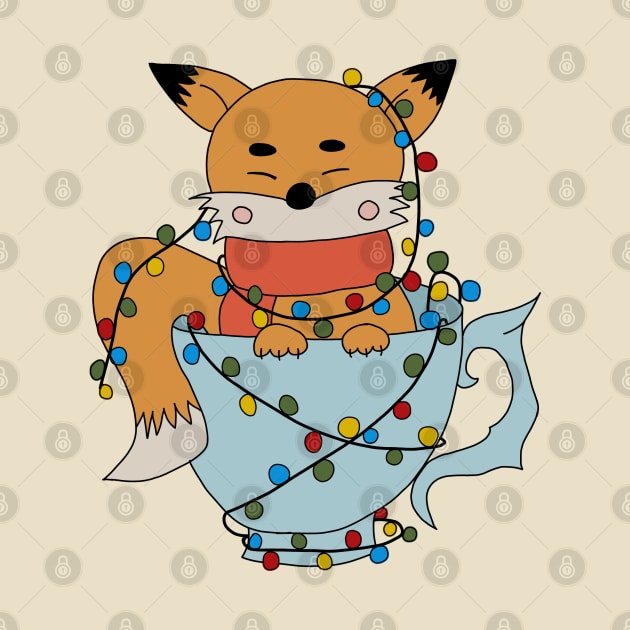 Festive Fox Glow: Christmas Lantern Garland Charm by RedFoxIV