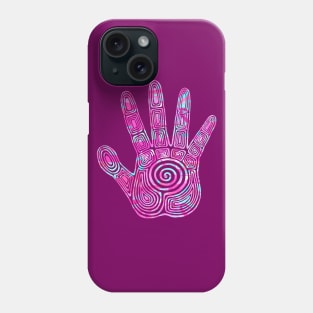 Spiral Hand Print Magenta Phone Case