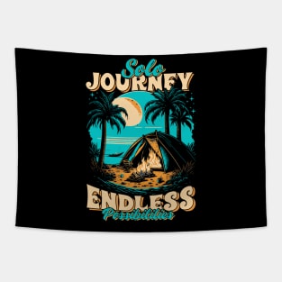 summer solo camping vintage Tapestry