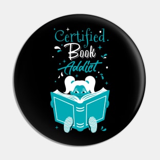 Book Addict Girl Pin