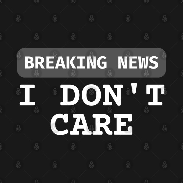 Breaking News I Don't Care by HobbyAndArt