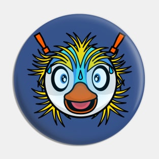 Shocked Super Penguin Pin