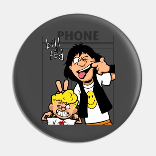 Funny 80's Dynamic Duo Movie Cartoon Parody Pin