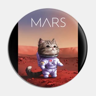 Cute cat astronaut on mars Pin