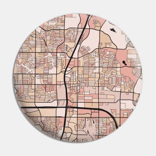 Plano Map Pattern in Soft Pink Pastels Pin