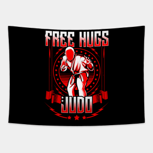 Funny Free Judo Hugs MMA Mixed Martial Arts Pun Tapestry