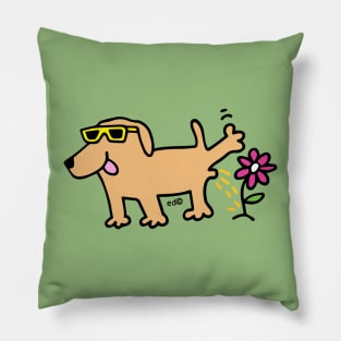 Labrador dog wearing glasses Pillow