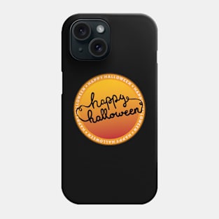 Happy Halloween Handwritten Circle Design Phone Case