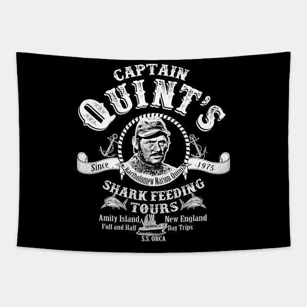 Quint Shark Feeding Tour Tapestry by Alema Art