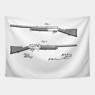 Gun Design vintage patent drawing Tapestry