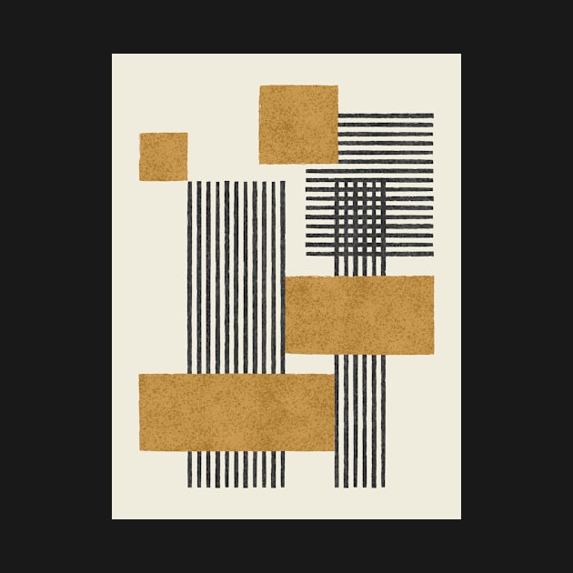 Stripes and Square Composition - Abstract by moonlightprint