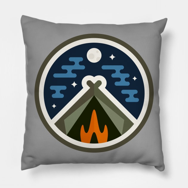 Camp Badge Pillow by emberstudio