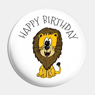 Lion Happy Birthday Wildlife Safari Animal Lover Pin