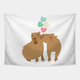 Capybara Candy Valentine's Day Hearts Capy Lover Tapestry