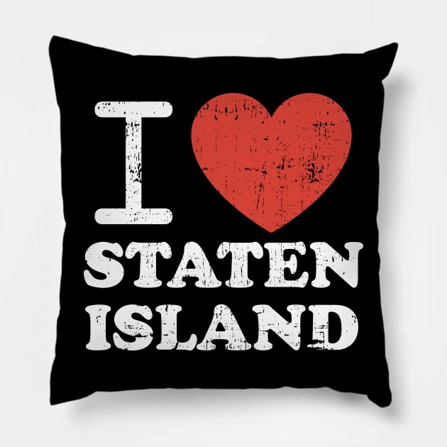 I Love Staten Island Red Heart Meme Funny Pillow by DUC3a7