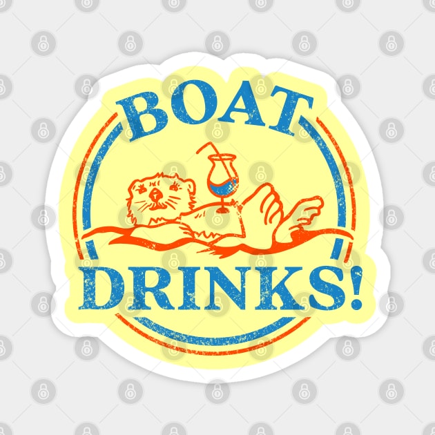 "Boat Drinks!" Cute & Funny Otter Drinking A Cocktail Magnet by The Whiskey Ginger