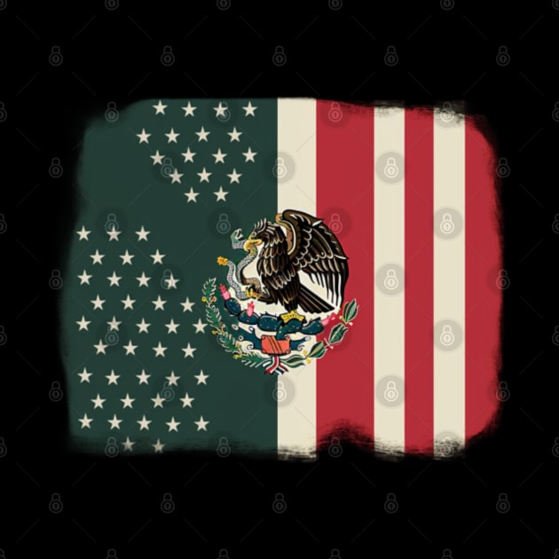 Mixed Mexican American Flag, Proud to be Mexican, Immigration by Pattyld