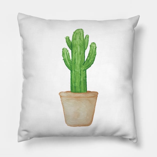 Watercolor Saguaro Pillow by chris@christinearnold.com