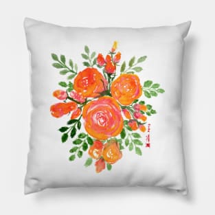 Blossom of roses bouquet bunch of flowers Pillow