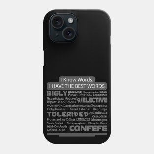 Trump Famous Words in Speeches, Tweets, And Local News. Phone Case