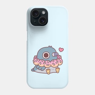 Cute Chubby Pigeon With Donut Necklace Funny Phone Case