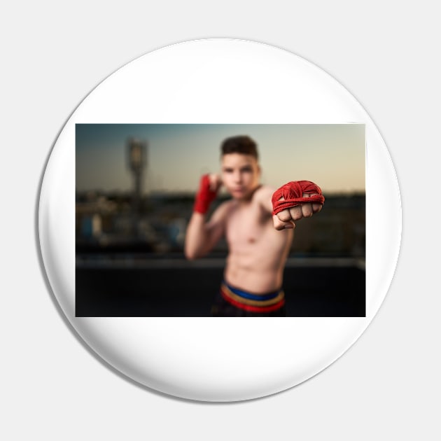 Kickbox fighter training in urban environment Pin by naturalis