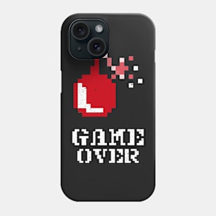 Game Over pixel art for gamers Phone Case