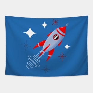 Retro Rocket Tapestry