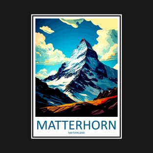 Matterhorn Mountain Switzerland Travel and Tourism Advertising Print T-Shirt