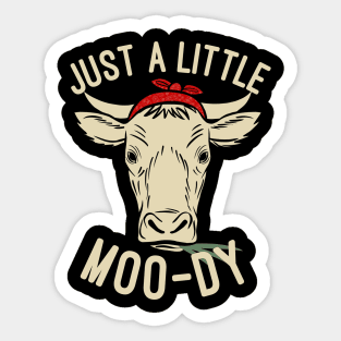 Leopard Print Moody Bandana Baby Cow' Sticker