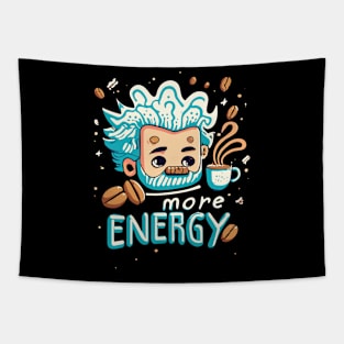 Energy = More Coffee Squared Collector's Tapestry