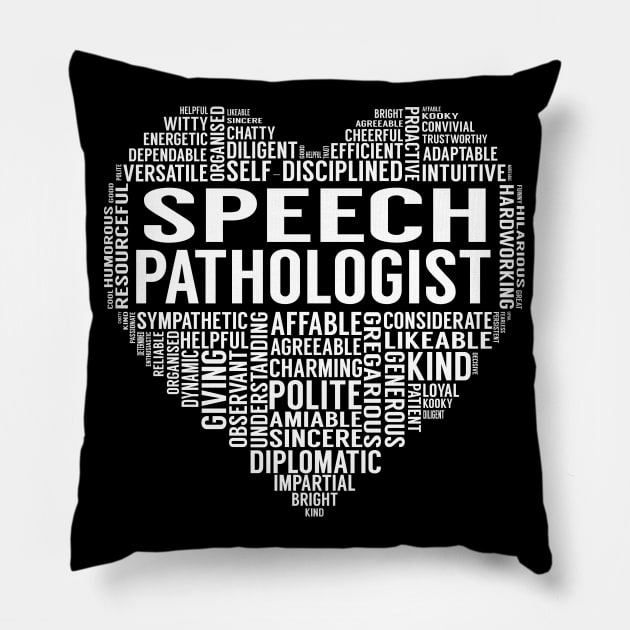 Speech Pathologist Heart Pillow by LotusTee