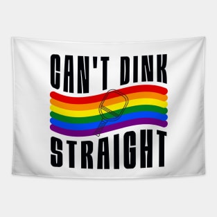 Pickleball Pride Can't Dink Straight Pride Flag Tapestry