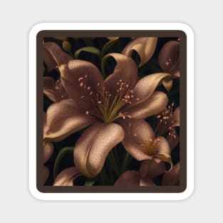 Lily vintage Flower Magnet