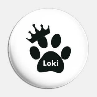 Loki cat name made of hand drawn paw prints Pin