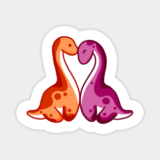 Lesbian dino couple, dinosaurs Magnet