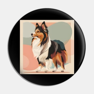 Retro Shetland Sheepdog: Pastel Pup Revival Pin