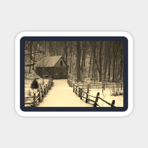 Winter Scene in Connecticut Magnet by Rob Johnson Photography