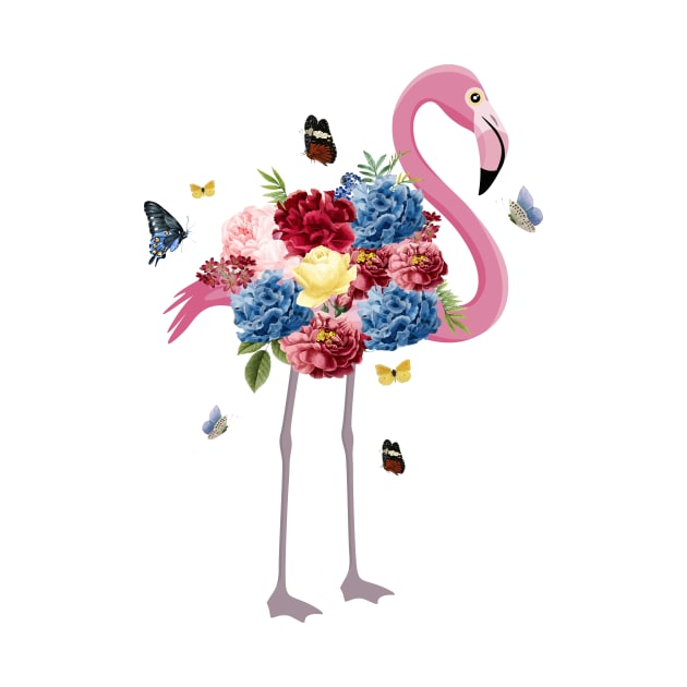 Butterfly Flower Flamingo by shirtsyoulike