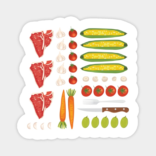 Food Flat Lay Magnet by SWON Design