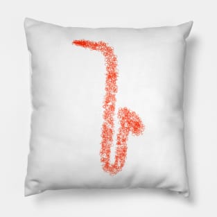 Saxophone Full of Hearts Pillow