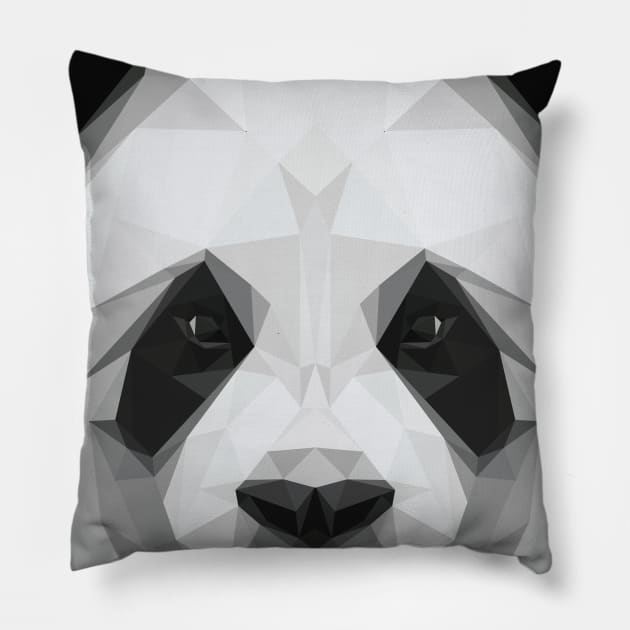 panda lowpoly art Pillow by Amartwork